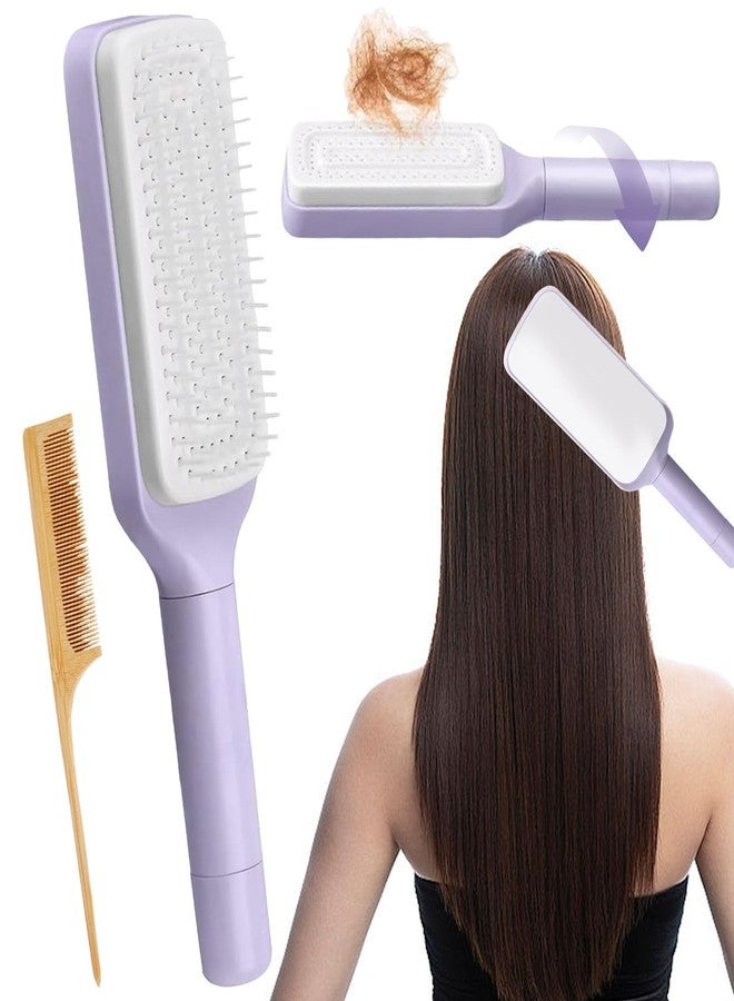 فرشاة شعر ذاتية التنظيف من جيديبان مزودة بمشط على شكل ذيل فأر، فرشاة شعر قابلة للسحب للنساء لإزالة الشعر بسهولة - Image 1